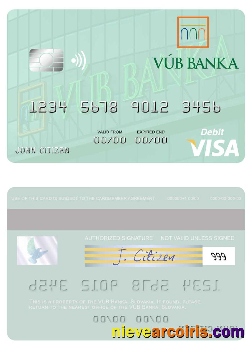 Slovakia VÚB Banka visa debit card